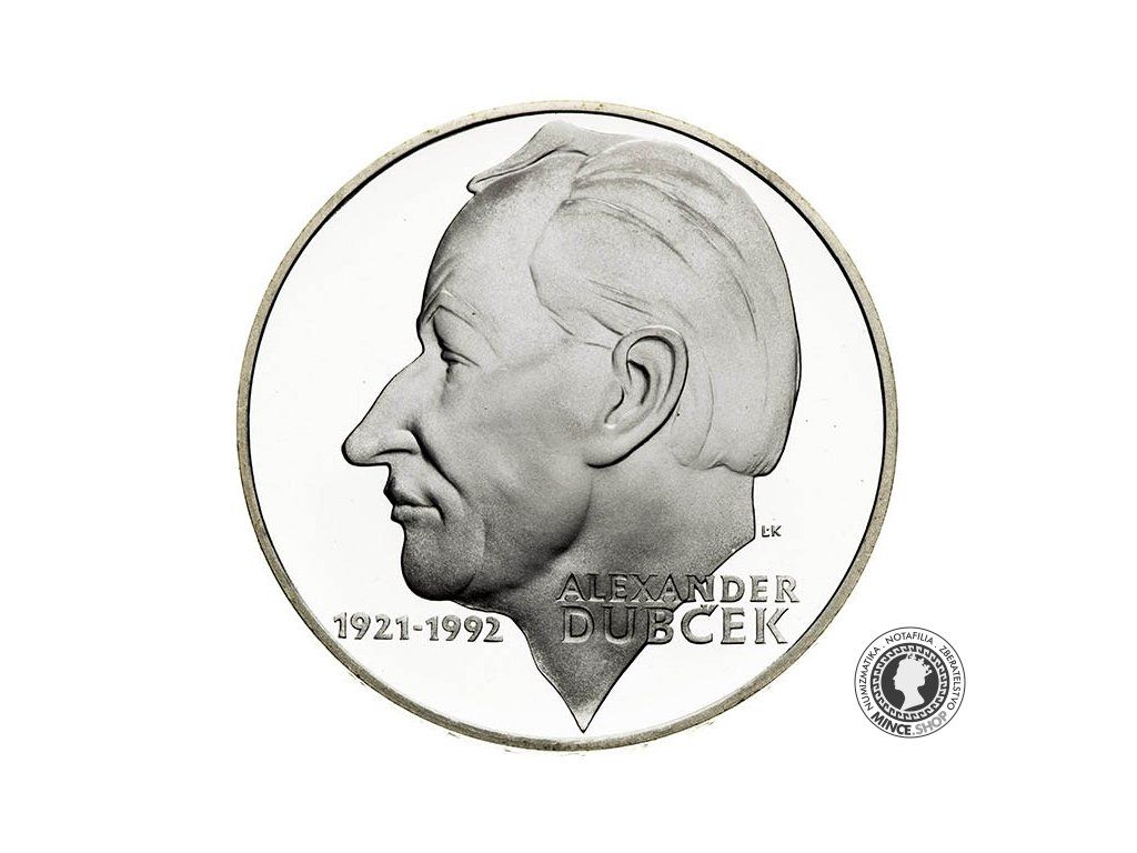 Strieborná minca proof 200 Sk/2001 - Alexander Dubček - 80. výročie narodenia