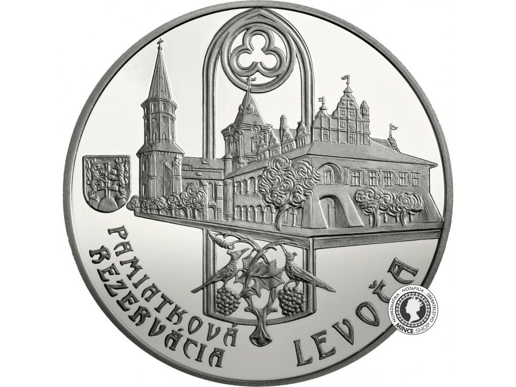 Strieborná minca Ag Proof 20€ / 2017 - Pamiatková rezervácia Levoča a 500. výročie dokončenia hlavného oltára v Kostole sv. Jakuba