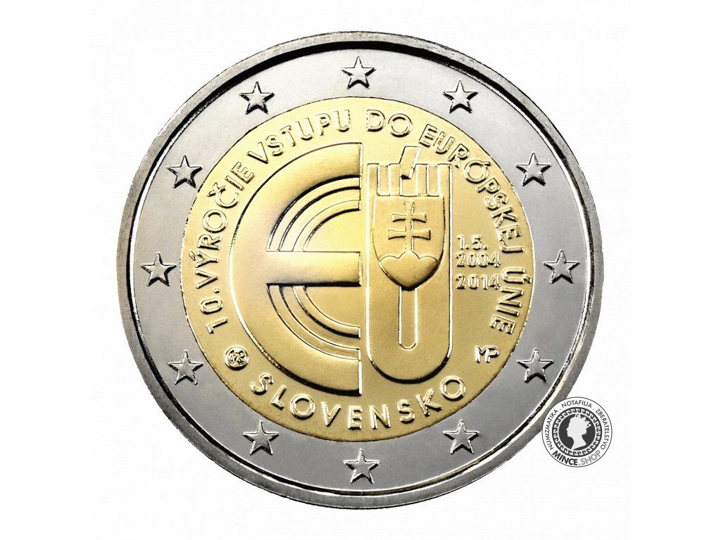 Slovensko 25 x 2 euro 2014 - 10. výročie vstupu SR do EÚ - rolka / roll UNC