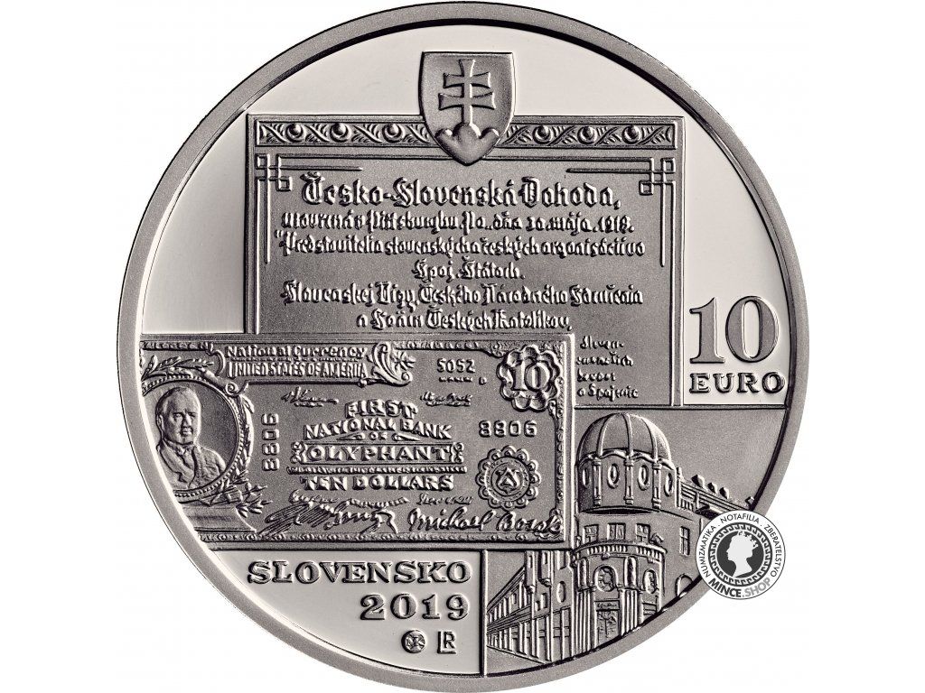 Strieborná minca Ag Proof 10€ / 2019 - Michal Bosák – 150. výročie narodenia