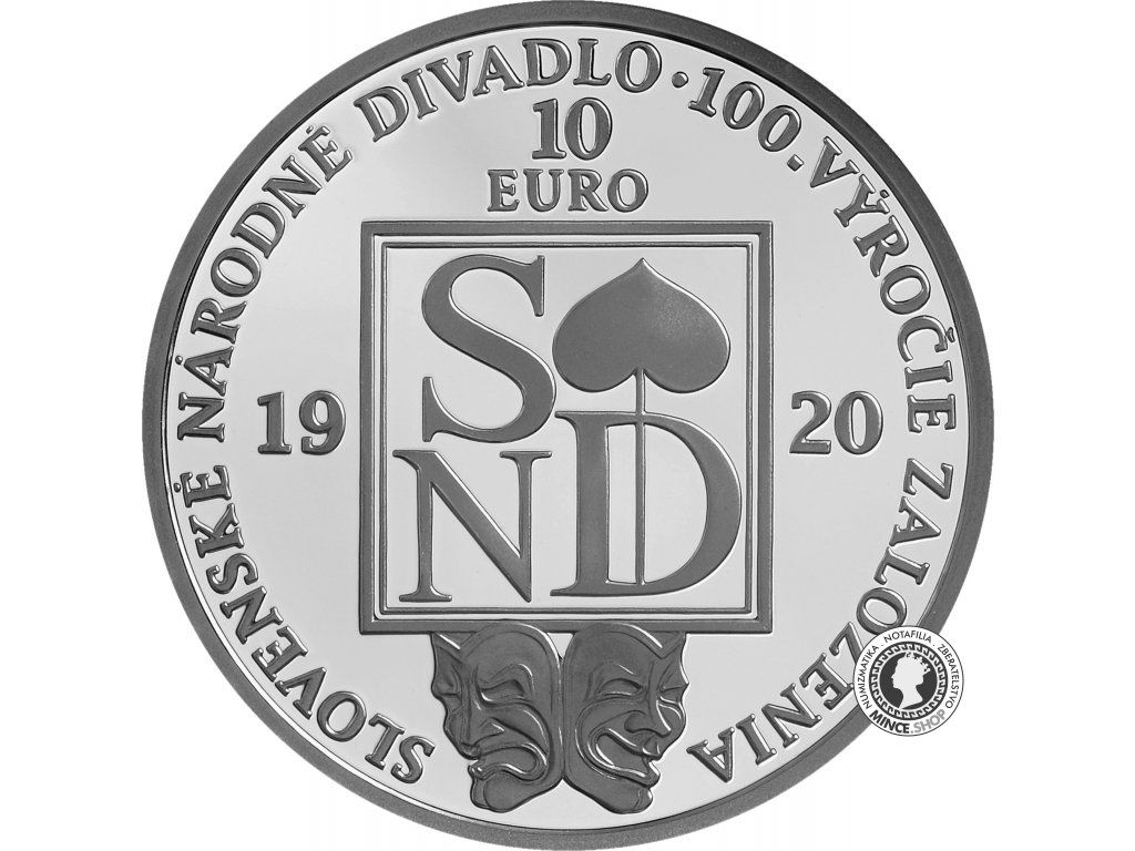 Strieborná minca Ag Proof 10€ / 2020 - Slovenské národné divadlo - 100. výročie založenia
