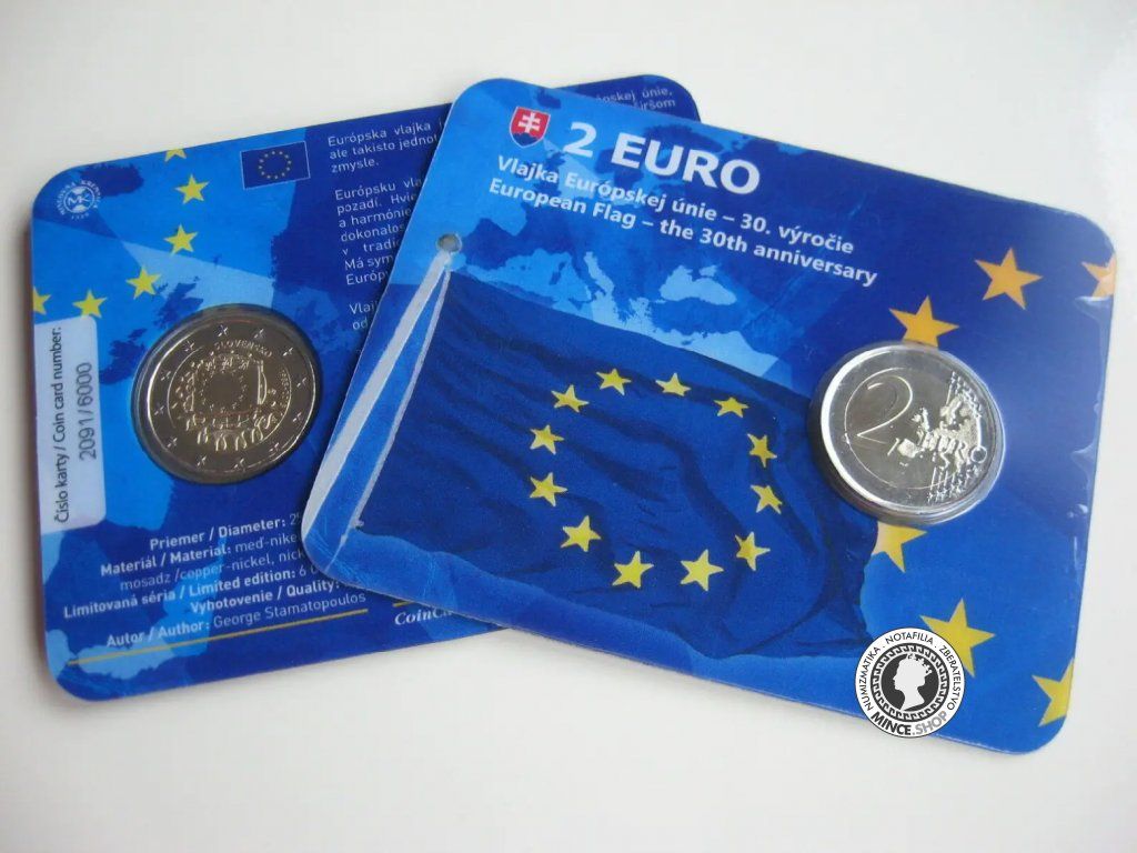 2 EURO/2015 - Vlajka Európskej únie - 30. výročie narodenia - Coin Card