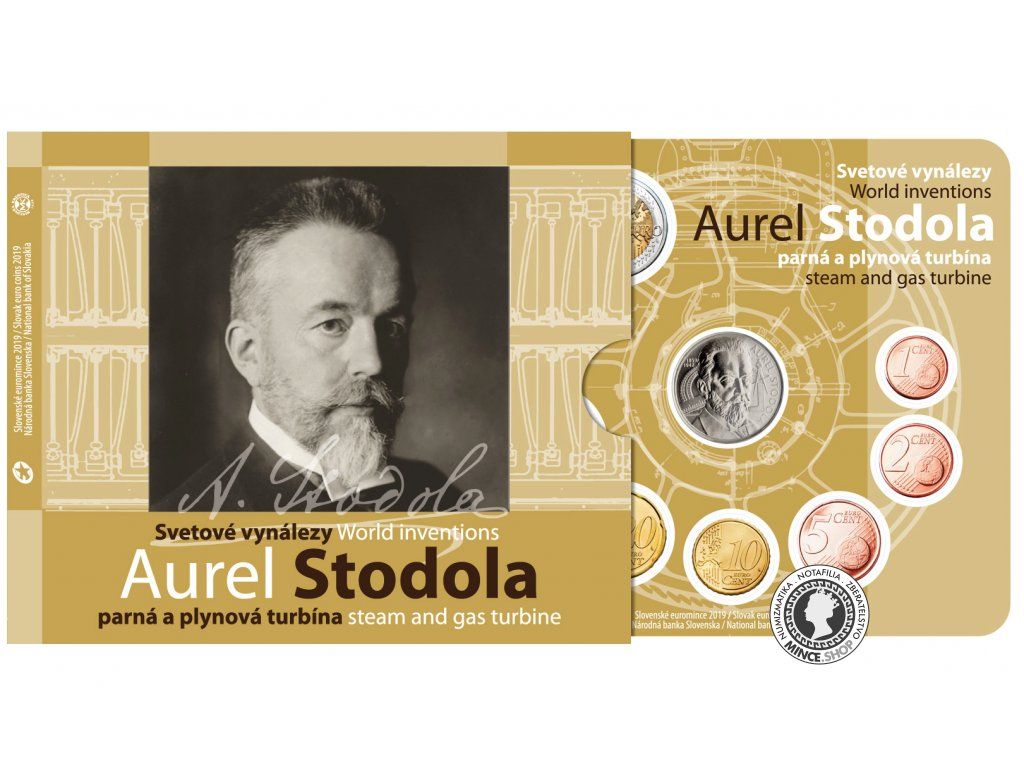 Súbor mincí SR 2019 "Svetové vynálezy slovenských vynálezcov - Aurel Stodola"
