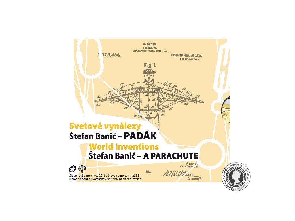Súbor mincí SR 2018 "Svetové vynálezy slovenských vynálezcov - Štefan Banič"