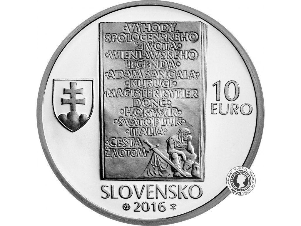 Strieborná minca Ag BK 10€ / 2016 - Ladislav Nádaši-Jégé - 150. výročie narodenia