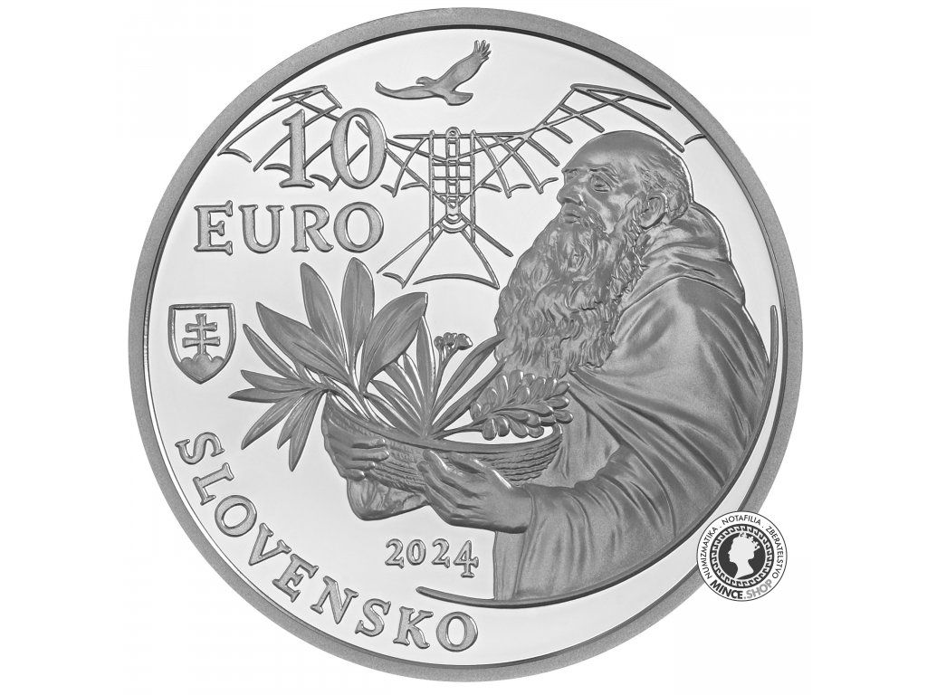 Strieborná minca PROOF 10 eur / 2024 Fráter Cyprián z Červeného Kláštora – 300. výročie narodenia