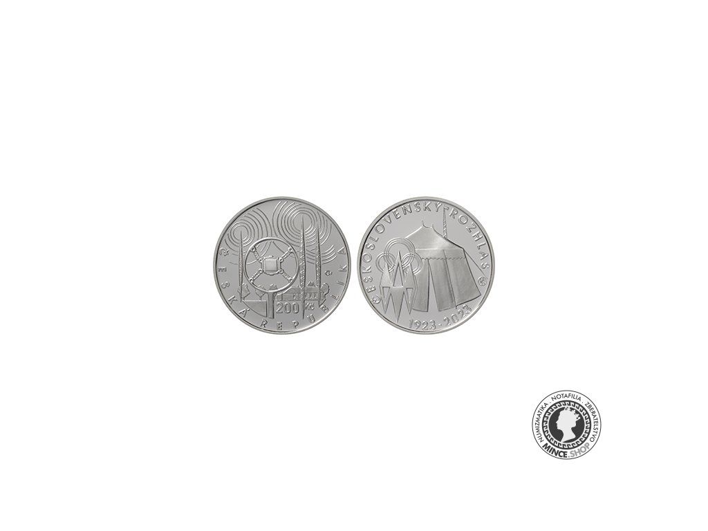 200 Kč - Pamätná strieborná minca PROOF - 100.výročie zahájenia vysielania československého rozhlasu - 2023