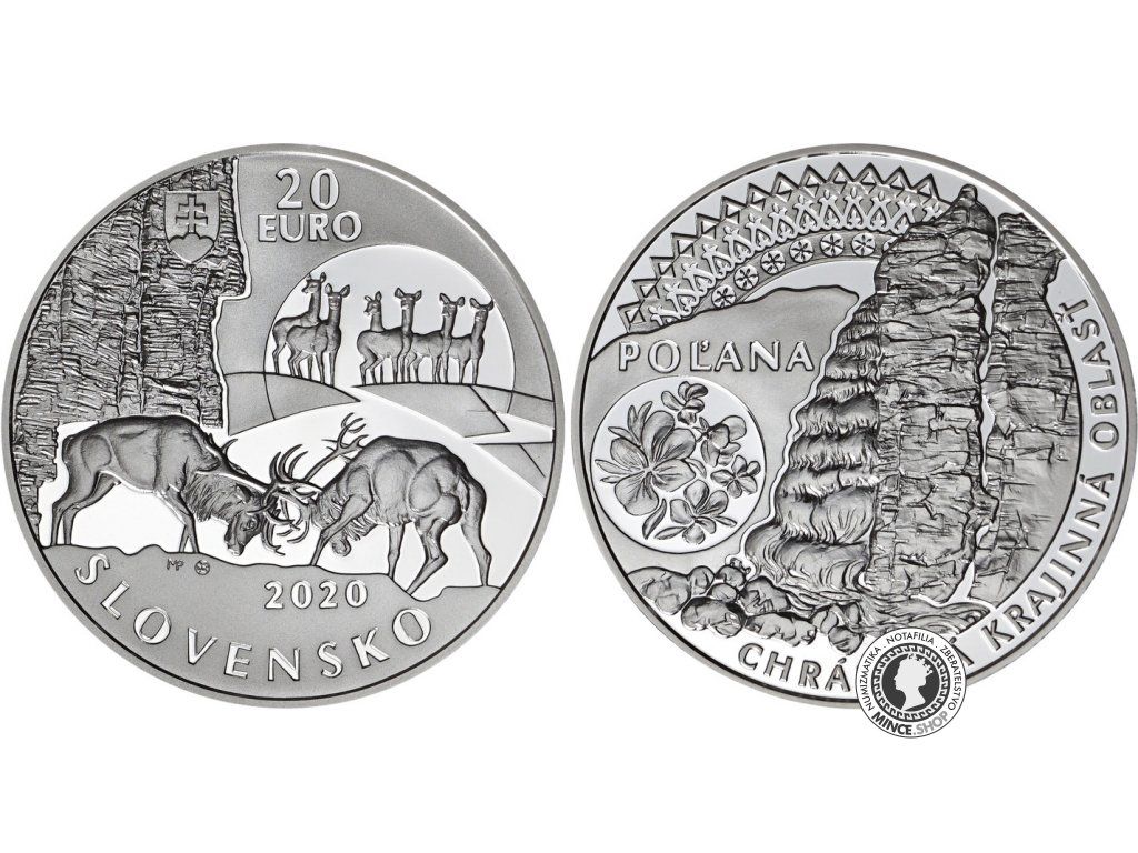 Strieborná minca Ag Proof 20€ / 2020 - Chránená krajinná oblasť Poľana