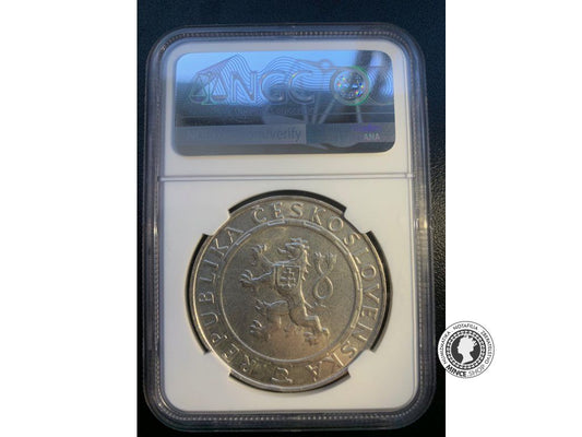 NGC MS 64 - 100 Kčs/1955 - Oslobodenie Československa - 10. výročie (varianta ostré "J")