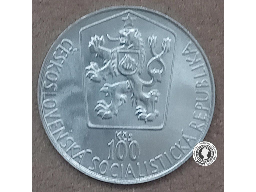Strieborná minca 100kcs / 1985 - MS hokej - kvalita BK 0/0