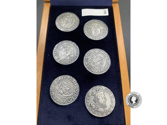 Strieborné repliky grošov - Ferdinand I., Maximilián II., Rudolf II., Matej II., Ferdinand II., Ferdinand III.