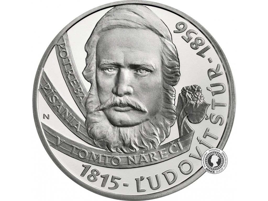 Strieborná minca Ag Proof 10€ / 2015 - Ľudovít Štúr – 200. výročie narodenia