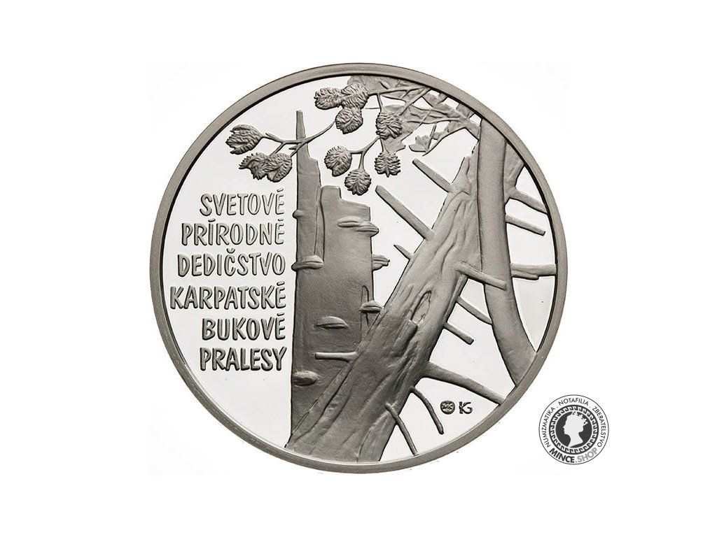 Strieborná minca Ag Proof 10€ / 2015 - Karpatske Bukove Pralesy