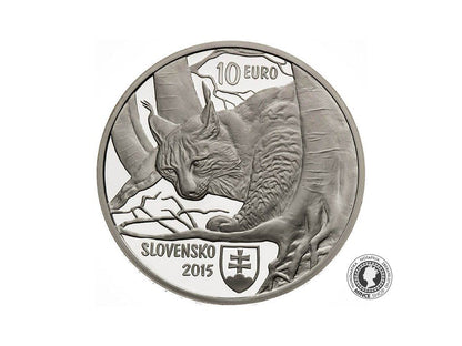 Strieborná minca Ag Proof 10€ / 2015 - Karpatske Bukove Pralesy