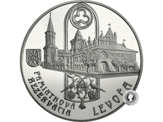 Strieborná minca Ag Proof 20€ / 2017 - Pamiatková rezervácia Levoča a 500. výročie dokončenia hlavného oltára v Kostole sv. Jakuba