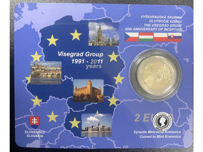 coincard 2 EURO/2011 - Vyšehradská skupina - 20. výročie vzniku - EMISIA AUTORA Rónai