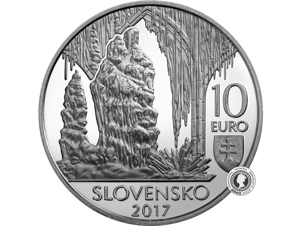 Strieborná minca Ag Proof 10€ / 2017 - Jaskyne Slovenskeho Krasu