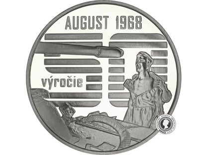 Strieborná minca Ag Proof 10€ / 2018 - Nenásilný odpor občanov proti vstupu vojsk Varšavskej zmluvy v auguste 1968