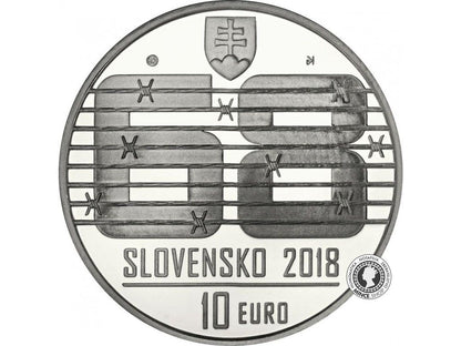 Strieborná minca Ag Proof 10€ / 2018 - Nenásilný odpor občanov proti vstupu vojsk Varšavskej zmluvy v auguste 1968