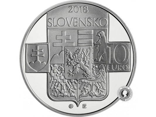 Strieborná minca Ag Proof 10€ / 2018 - 100. výročie vzniku Československej republiky