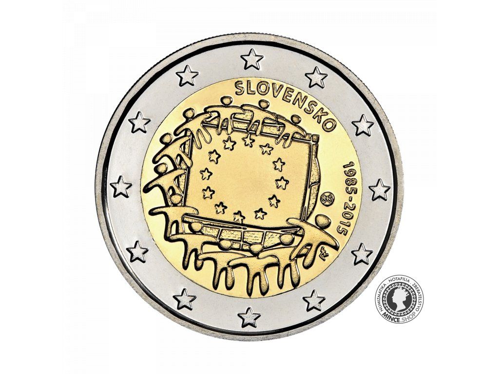 Slovensko 25 x 2 euro 2015 - 30 rokov vlajky EÚ - rollka / roll UNC