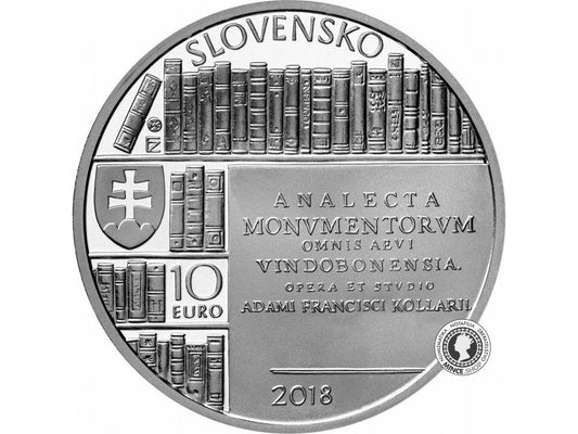 Strieborná minca Ag Proof 10€ / 2018 - Adam František Kollár – 300. výročie narodenia