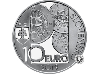 Strieborná minca Ag Proof 10€ / 2019 - Zavedenie EURA