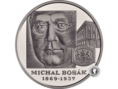 Strieborná minca Ag Proof 10€ / 2019 - Michal Bosák – 150. výročie narodenia