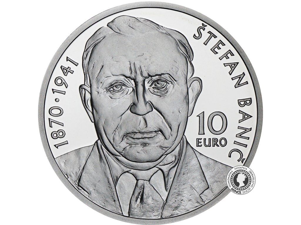Strieborná minca Ag Proof 10€ / 2020 - Stefan Banič - 150. výročie narodenia