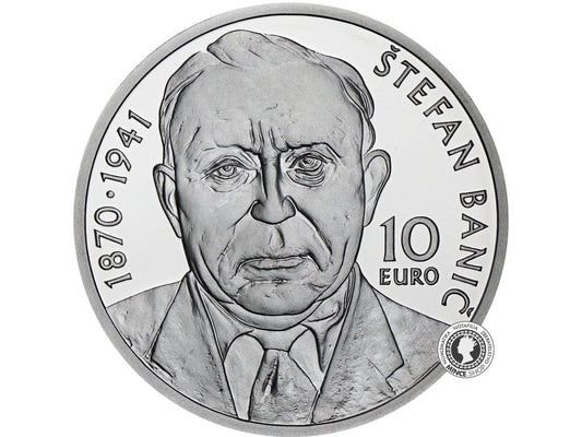 Strieborná minca Ag Proof 10€ / 2020 - Stefan Banič - 150. výročie narodenia