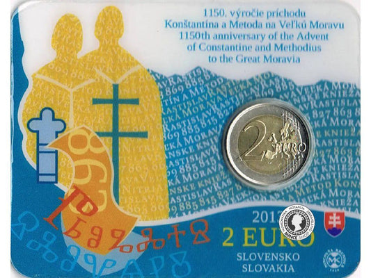 2 EURO/2013 - 1150. výročie príchodu Konštantína a Metoda na Veľkú Moravu - Coin Card