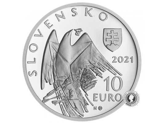 Strieborná minca Ag Proof 10€ / 2021 - Alexander Dubček - 100.výročie narodenia