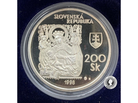 Strieborná minca 1998 SNG 200 Sk PROOF - stav viď.foto - Slovenská národná galéria