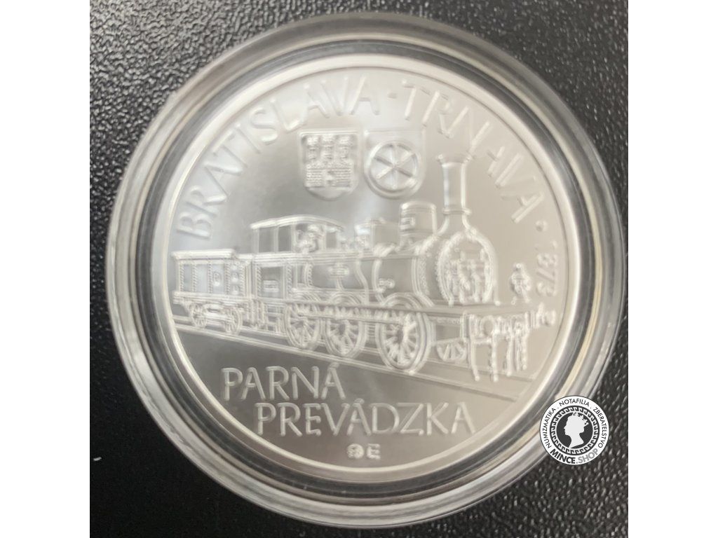Strieborná minca BK 10 eur / 2023 - Prvá parná lokomotíva medzi Bratislavou a Trnavou – 150. výročie