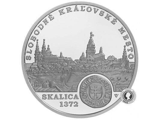 Strieborná minca Ag Proof 10€ / 2022 - Povýšenie Skalice na slobodné kráľovské mesto - 650.výročie