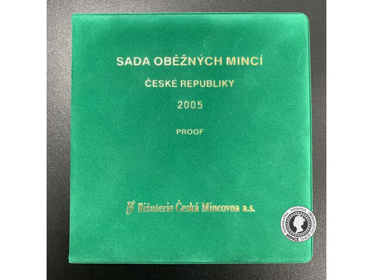 Semišová sada českých oběžných mincí 2005 PROOF zamat