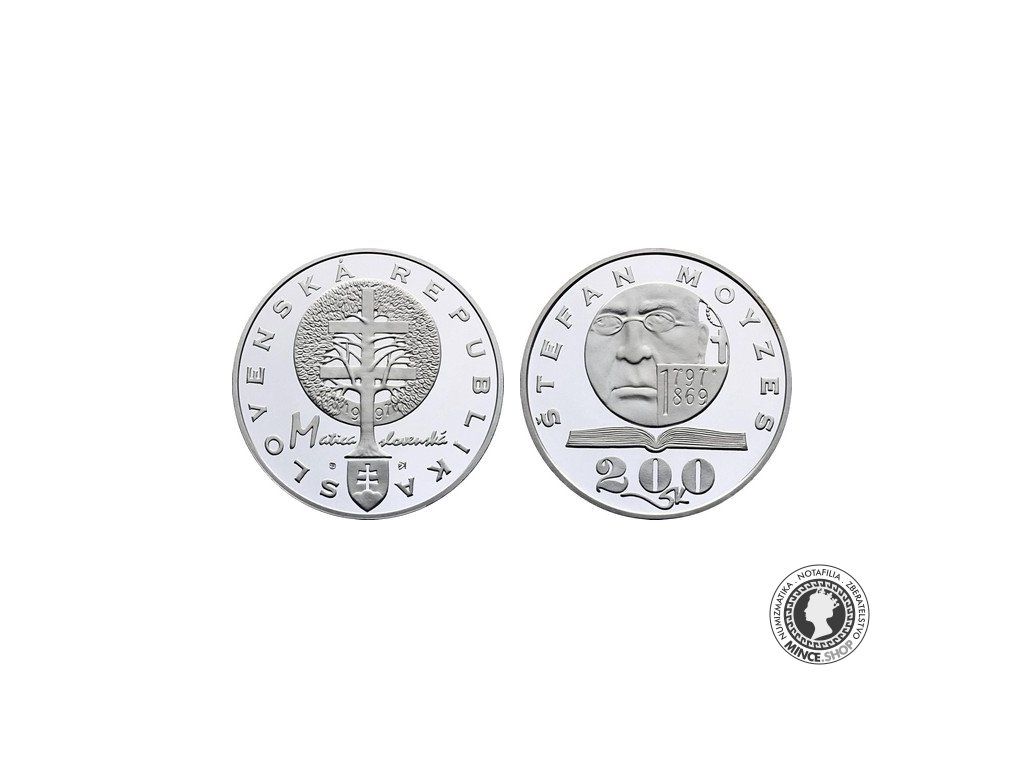 Strieborná minca 1997 Štefan Moyzes 200 Sk proof