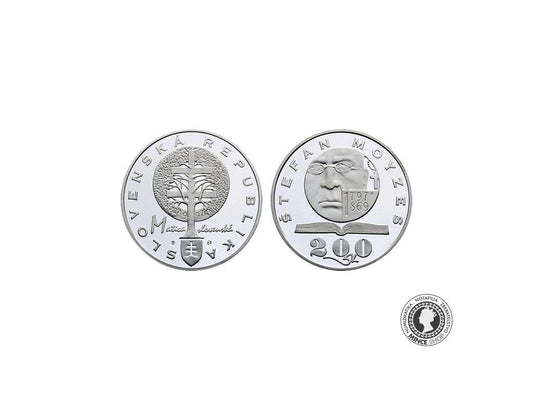 Strieborná minca 1997 Štefan Moyzes 200 Sk proof