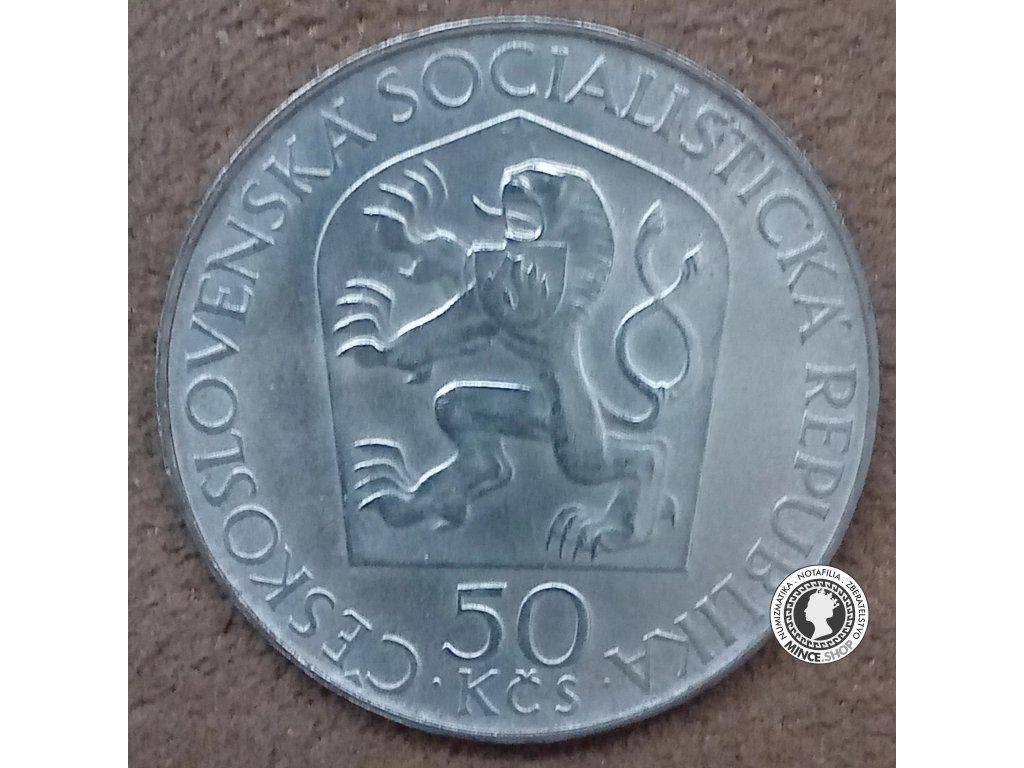 Strieborná minca 50 Kčs V.I. Lenin 100. výročie narodenia 1970