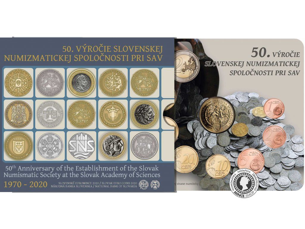 Sada mincí SR 2020 - 50. výročie založenia slovenskej numizmatickej spoločnosti pri SAV