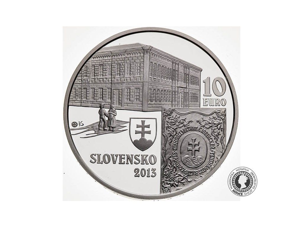 Strieborná minca Ag BK 10€ / 2013 - Matica slovenská – 150. výročie založenia