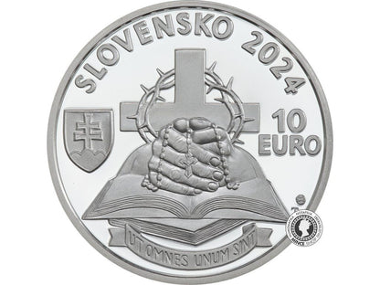 Strieborná minca 10€ (2024) BK - Ján Chryzostom Korec- 100.výročie narodenia