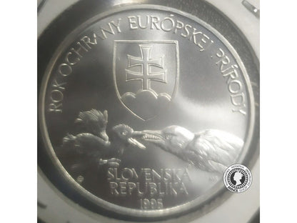 Strieborná minca proof 1995 Rok Ochrany EU Prírody 200 Sk