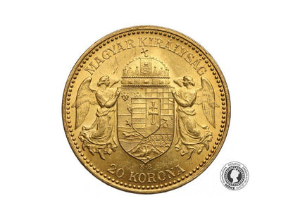 Zlatá minca 20 koruna František Josef I. Uhorská razba 1892 K.B.