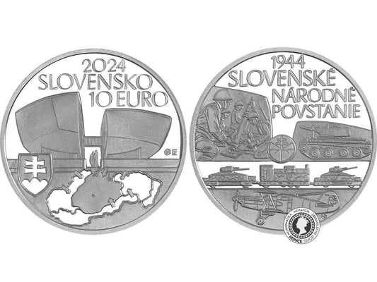 Strieborná zberateľská eurominca BK 10 eur / 2024  SNP – 80. výročie