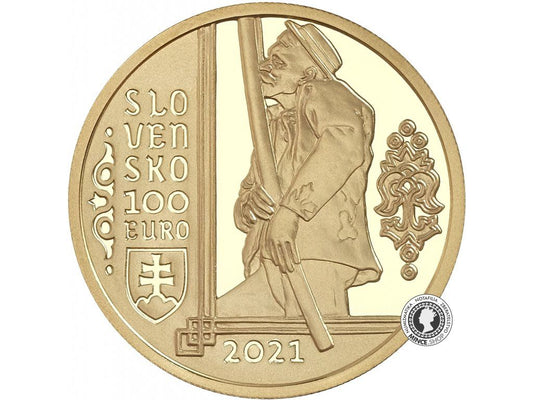 Zlatá minca Au Proof 100€ / 2021 - Fujara (bez prebalu)