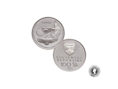 Strieborná minca Proof - SK 100 / 1993 - Vznik Slovenskej Republiky