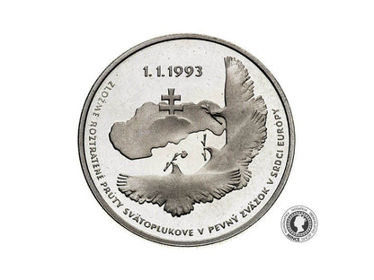 Strieborná minca Proof - SK 100 / 1993 - Vznik Slovenskej Republiky