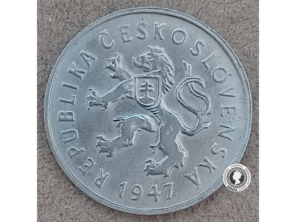 2 koruna - Česko-Slovensko - 1947