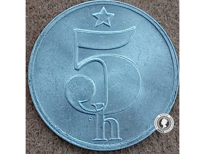 5 halier - Česko-Slovensko - 1977